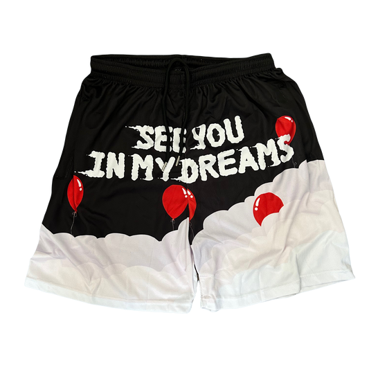 SEE YOU IN MY DREAMS MESH SHORTS (BLACK)